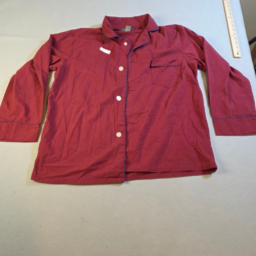 Reed & James Mens Burgundy Pajama Top Long Sleeve Sun Faded Medium